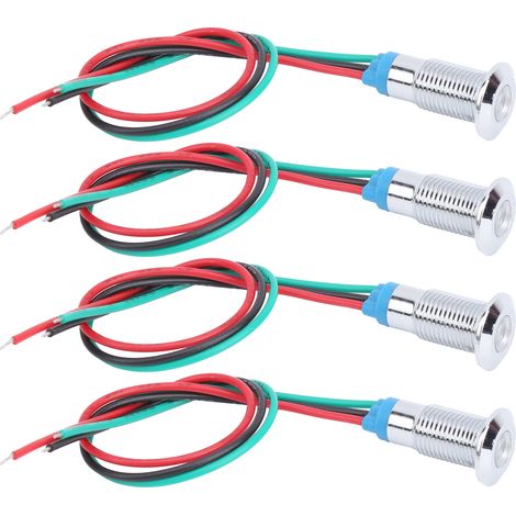 Kit LED Pré-câblé Rond Étanche 8mm Rouge Vert 36V, Double Couleur Anode Commune pour Signalisation (1/5)