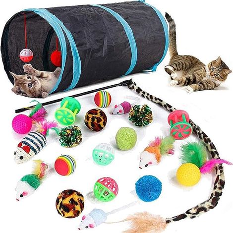 Tunnel Indoor Cat Toy Kitten Mouse Ball for Cat Feather Teaser Wand (1/5)