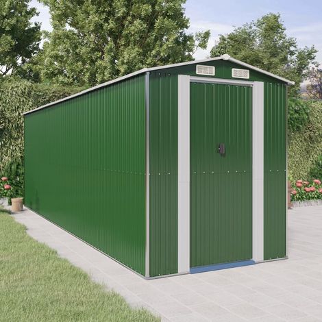 Abri de jardin, Abri à outils, Abri de stockage, Cabane à outils Vert 192x606x223 cm Acier galvanisé LKOWF86507 (1/5)