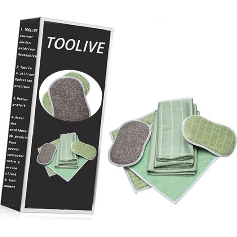 Lot de 6 Chiffon Bambou Microfibre pour Vitres Miroirs Carreaux Carrosserie Ménage Salle de Bain (1/5)