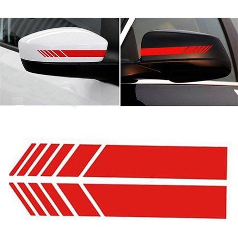 Autocollants Rétroviseur Voiture Rouge Sécurité Simple Réfléchissant Film Protection Portes Fenêtres Accessoire Auto (1/5)