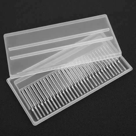 Lot de 30 fraises diamantées cylindriques plates de 2,5 mm pour meuleuse électrique, outils de sculpture pour la gravure du jade. (1/5)