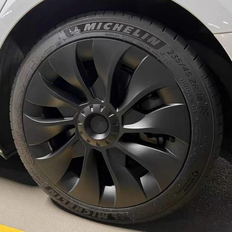 Radkappen 18 Zoll Mattschwarz für Tesla Model 3, Uberturbine Stil, Reichweitenoptimiert (1/5)