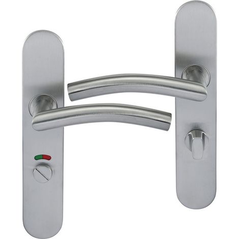 Manilla de puerta KLOSE besser con Placa de acero inoxidable 304 «Romy Onda» Condamnation Avec Voyant