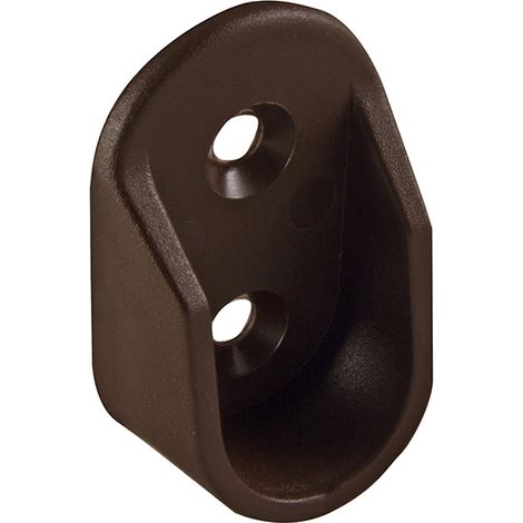 Supporti laterali per tubo ovale in plastica marrone 2 pz.