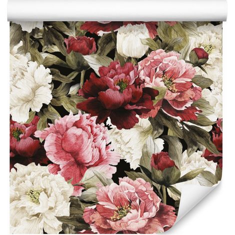 Carta da parati con rose per soggiorno e camera da letto, 50x1000 cm (1/5)