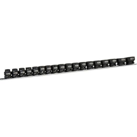 Assortiment d'embouts STIER Pro+ clé 6 pans extra courte 1/2" 18 pièces