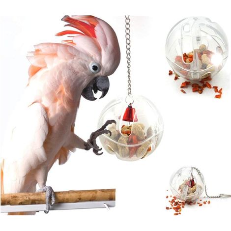 Balle d'alimentation créative pour perroquets - Jouet en acrylique pour cage de croissance et d'intelligence des oiseaux