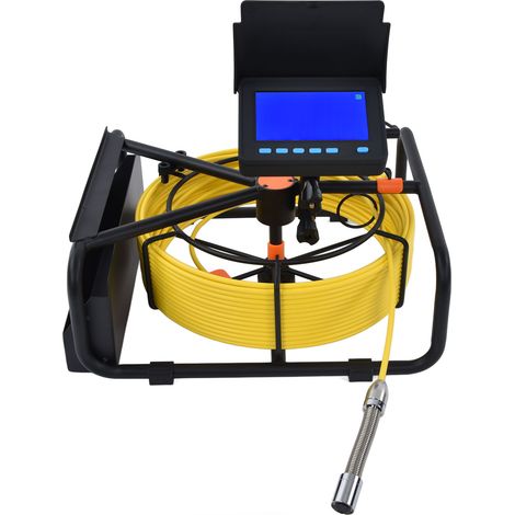 Caméra d'inspection de canalisations de 4,3 pouces avec 6 LED, étanche IP68, endoscope pour canalisations, prise 100-240 V, longueur 20 m / 21,9 yd (1/5)