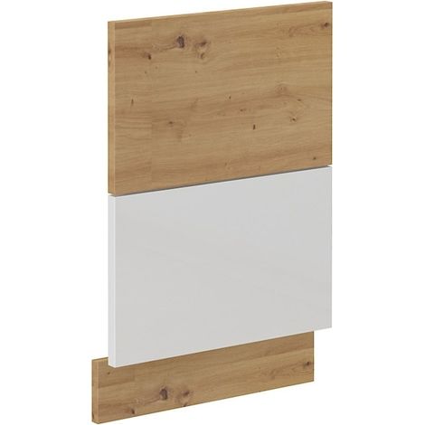 Frontblende für integrierten Geschirrspüler 45 cm Eiche Artisan + Weiß Hochglanz (1/2)