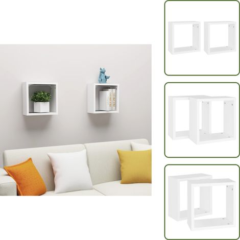 Étagères cube murales 2 pcs Blanc 30x15x30 cm - Etagere Murale - Étagères Cubes - Rangement Mural - Décoration Murale - Meuble Blanc (1/5)