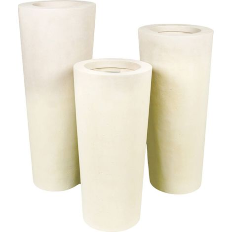 Bac polystone Ø 43 cm H 80 cm Ext. colonne crème - dimhaut: H 80 cm - couleur: Sable