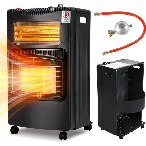 Randaco Stufa ibrida GPL 4200 W e quarzo 1200 W, accensione piezo, ruote, 2 adattatori UE (1/5)