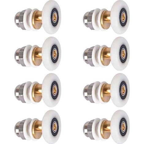 Roulette de Porte de Douche, 27 mm Roulette Porte Coulissante Douche de Remplacement pour Rouleau kit 8 Pièces (1/4)
