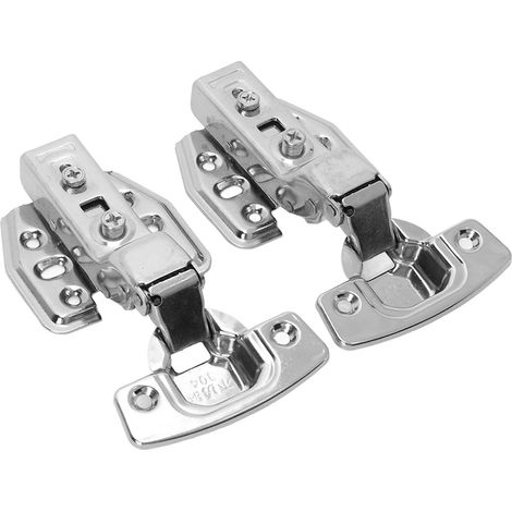2 Charnières Inox 2,0 mm à Fermeture Douce, Angle 105-110°, pour Meubles de Cuisine et Salle de Bain (1/5)