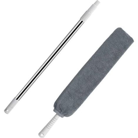 Nettoyeur de Poussière Pliable et Extensible pour Sols et Stores, Outil de Dépoussiérage Anti-perte de Poils en Pp et Acier Inoxydable, 1 Set (1/5)