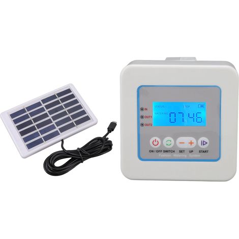 Kit d'irrigation goutte à goutte automatique micro avec minuterie programmable, arroseur automatique solaire multifonction et écran LED (1/5)