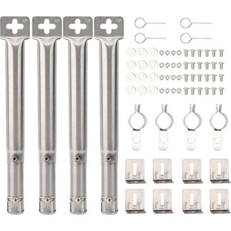 Brûleurs tubulaires universels pour barbecue gaz – Lot de 4 en acier inoxydable, réglables de 31 à 42 cm (1/5)