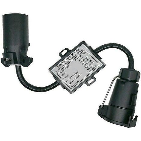 Adaptateur pour feux de remorque USA vers UE : prise américaine à 7 broches vers prise européenne ronde à 7 broches (1/4)