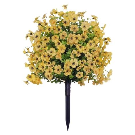 Plantes artificielles sphériques en pot pour terrasses, vérandas, jardins, fêtes, festivals et bureaux. Jaunes. (1/5)