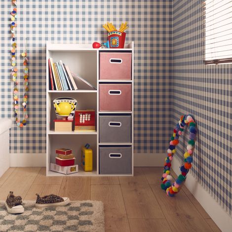 Contenitore per bambini con 4 cestini in velluto (1/5)