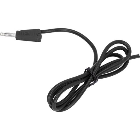 Câble de test électrique avec fiches banane laiton PE pour contrôleur de tension et batteries camion 4mm noir J.70009 2 fiches + 1 fil 1mm² (1/5)