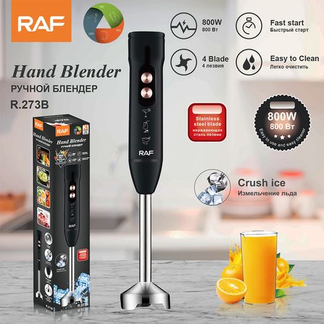 (Noir) Norme européenne - Mixeur de cuisine portable - Mixeur électrique portatif en acier inoxydable (1/5)