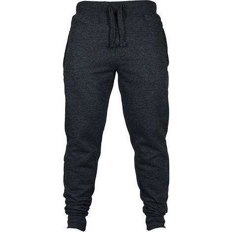 Pantalon de survêtement homme, coulissant, uni, gris foncé, taille élastique, sweat à cordon, pantalon décontracté, coupe sport, molleton doux, mode urbaine (1/2)