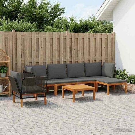 vidaXL 7 uds. Madera de Acacia Sólida y Cuerda Natural (1/5)