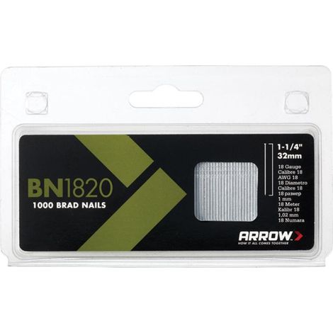Arrow ABN1820 BN1820 Brad Nails 32mm 18g (Pack 1000) ARRBN1820