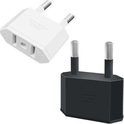 2 US-zu-EU-Steckeradapter, kompakt für Reisen, zuverlässige Umwandlung von US- nach Frankreich/Deutschland, ideal für elektrische Geräte (1/5)