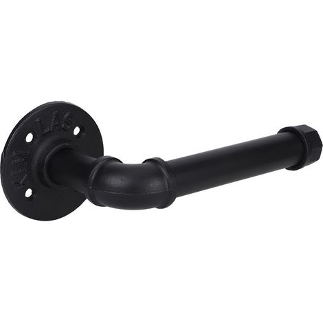 Porte-Papier de Toilette Murale pour Robinet - Porte-Rouleau Hygienique et Support de Stockage en Fer Noir avec Kit d'Installation - Dimensions 19 x 10cm (1/4)
