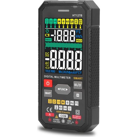 Digitales Multimeter, ABS-Gehäuse, hochpräzises Taschenmultimeter mit Farb-LCD-Display und 3 Messergebnissen (1/5)