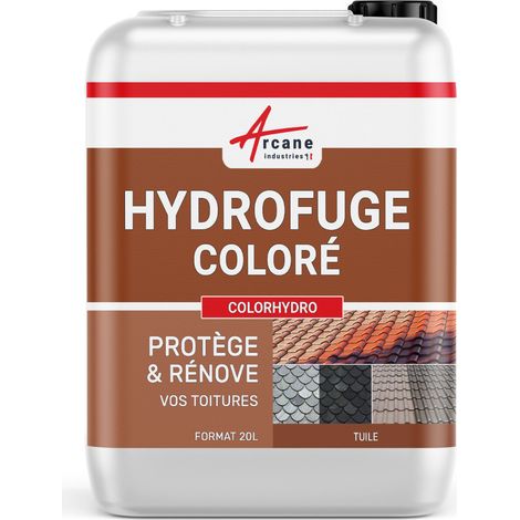 Arcane Industries – Imperméabilisant coloré pour toiture – Hydrofuge oléofuge teinté – 20 L pour tuiles, béton, ciment, fibrociment – Brun cuivré RAL 8004