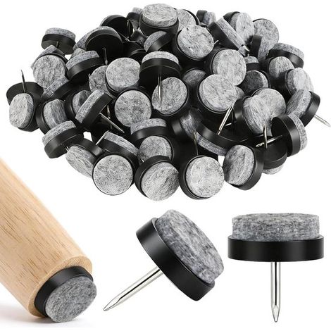 80 feltrini protettivi per mobili da giardino, diametro 22 mm, spessore 5 mm, protezione per pavimenti duri. Per mobili, sedie e sgabelli. Confezione da 80 pezzi. (1/5)