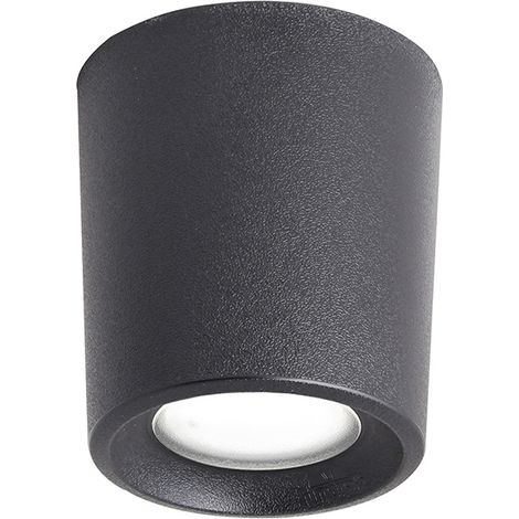 Foco livia 1xgu10 6w con pulsador cct (2colores) ip55 al.10,5xd.9,6cm resina negra (1/2)
