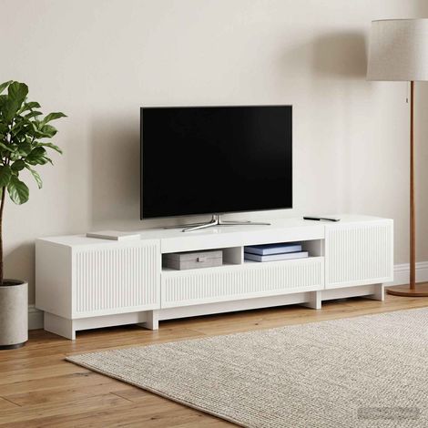 vidaXL 5 Piece LED TV Cabinet High Gloss White Engineered Wood (1/5)
