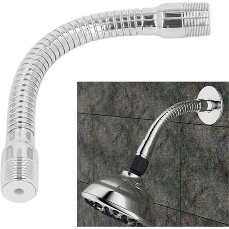 SABIR Bras d'extension de pomme de douche à bride réglable, bras de douche pivotant pour salle de bain.. (1/4)