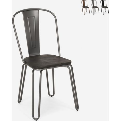 sedie design industriale stile acciaio per bar e cucina ferrum one - Grigio Scuro (1/5)