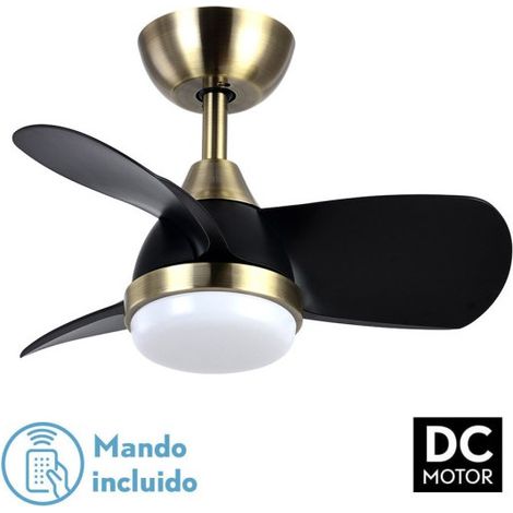 FABRILAMP Ventilatore Dc 24w Pirdo Pelle/Nero 3 Lame 60d 2400lm 6 Velocità 3000-4500-6000k w/ Terremoto, Memoria & Timer (1/2)