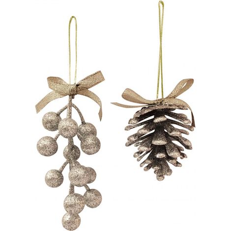PIGNA/BACCHE GLITTER CHAMPAGNE 6/13 CM PREZZO CAD UNO INDICARE IL PRODOTTO SCELO