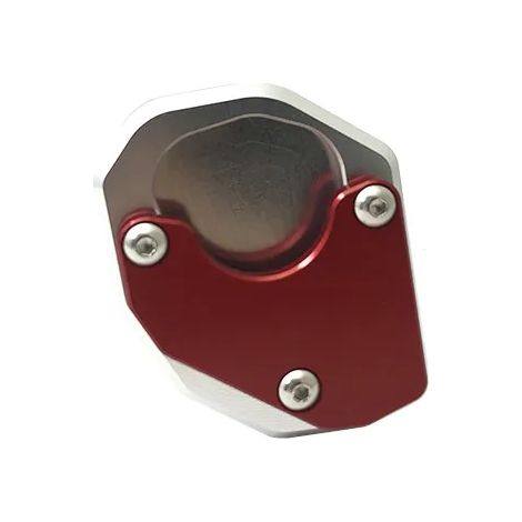(Rouge) Compatible avec la béquille latérale en aluminium Trident 660 (noir/rouge) - Extension de béquille latérale - Plaque de support - Noir/Rouge - TRIDENT660 2021-2022 - Maxpower (1/4)