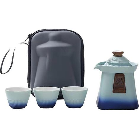Service à thé chinois portable - Kit de voyage complet avec théière, tasses et accessoires pour la cérémonie du thé - FFY (1/4)