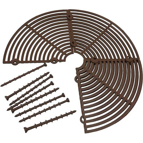 Mehrzweck-Pflanztopfgitter, verstellbar, robust, Erdschutzabdeckung für Blumentöpfe, für Garten und Hof-17cm-Brown