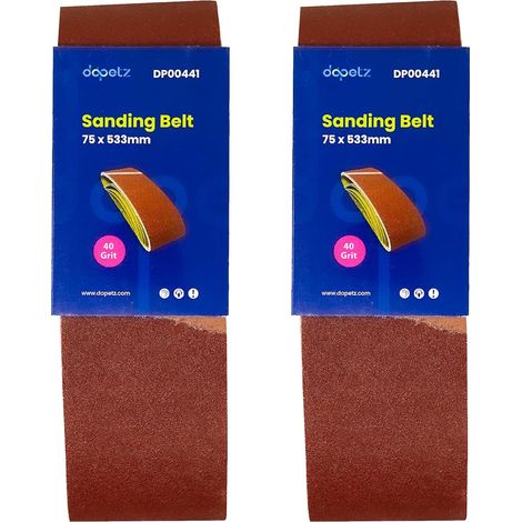 Dapetz ® Sanding Belt 75mm x 533mm to Fit Black & Decker KA88 Belt Sander, Aluminuim Oxide 40 Grit Sander Belts for Grinding, Polishing, Sharpening and Derusting (10 Pieces) (1/5)