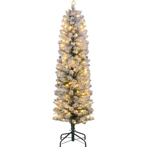 Künstlicher Weihnachtsbaum, 150 cm, 263 mattierte Zweige, warmweiße LED-Lichter, Metallständer, realistisch (1/5)