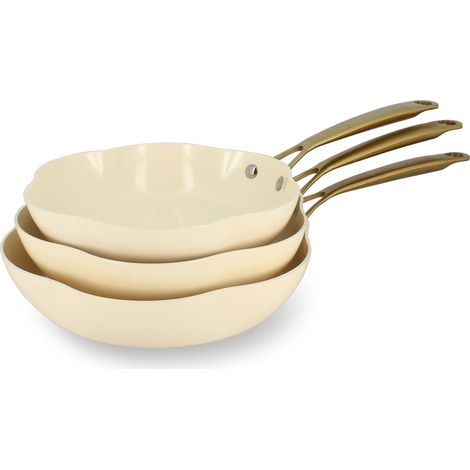 Set de 3 poêles en aluminium recyclé, DAHLIA (1/5)