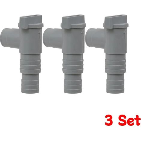 Accessoires de piscine (Lot de 3) Adaptateur de tuyau de piscine en PVC, vanne à piston marche/arrêt 32 mm, étanche, pièce de rechange pour équipements extérieurs (1/5)