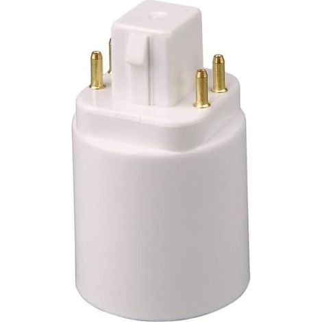 Adaptateur pour lampe LED GX24Q vers douille E27 à 4 broches (2 pièces) (1/3)