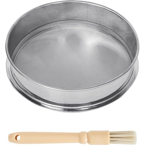 Tamis à farine en acier inoxydable - 120 mailles - En acier inoxydable - Pour pollen aux herbes - Passoire ronde pour la cuisson - Passoire ronde à mailles fines pour la cuisine - Pour la farine, le (1/5)